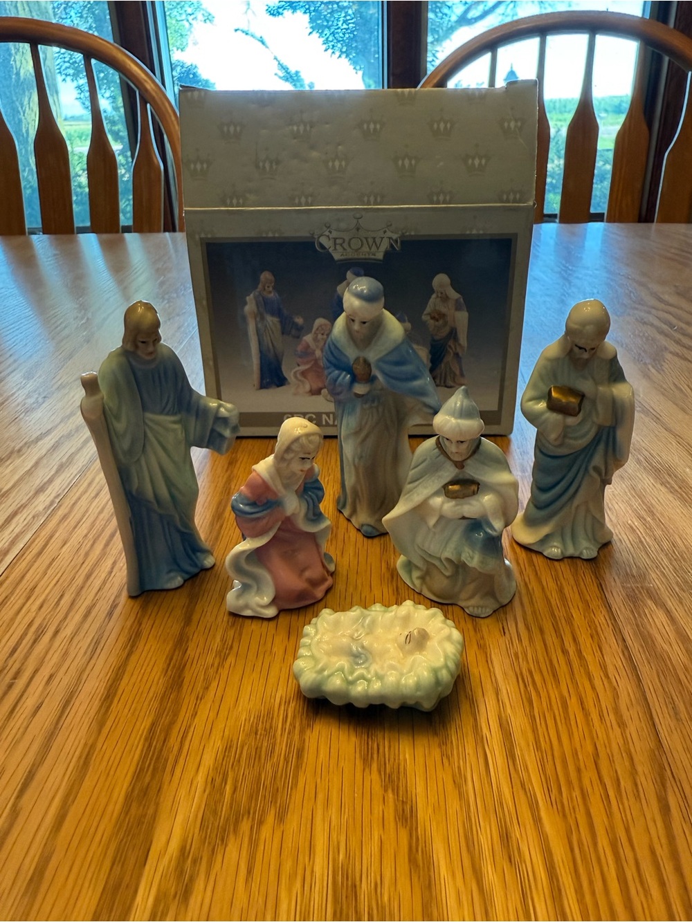 Pastel Nativity Figurine Set - Porcelain